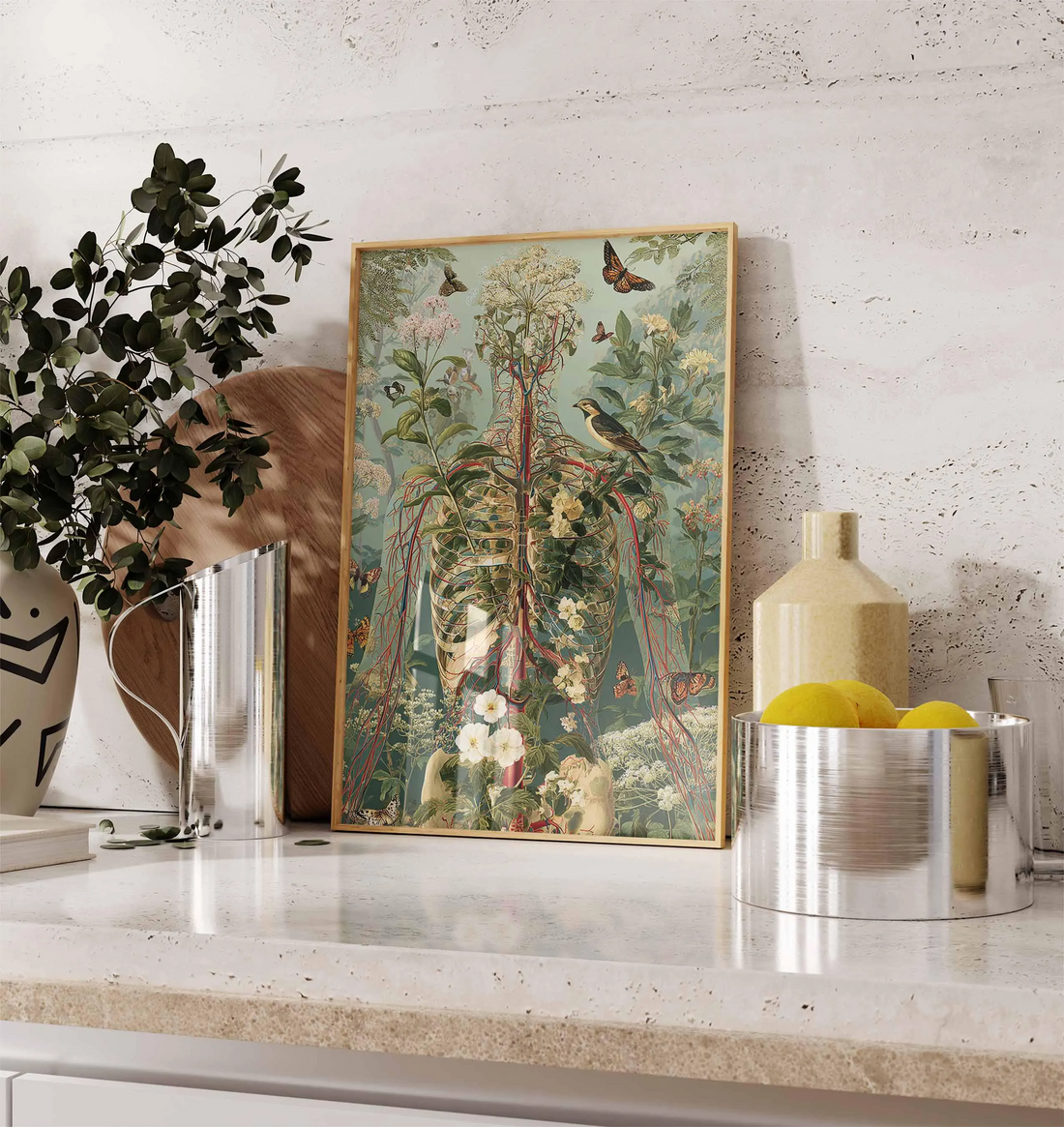 Botanical Anatomy Bird Garden Nurse Canvas
