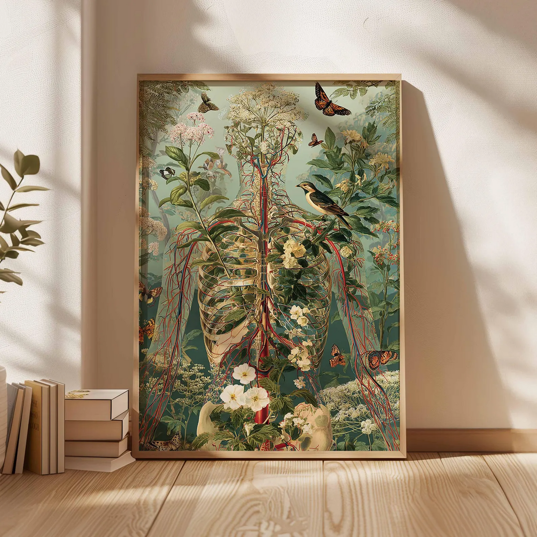 Botanical Anatomy Bird Garden Nurse Canvas