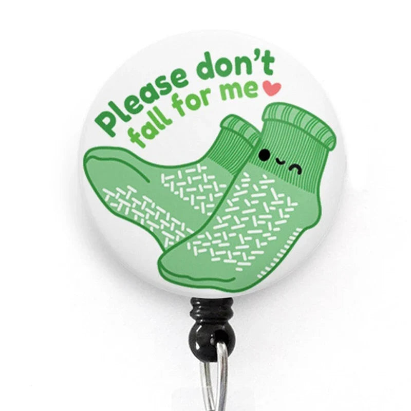 Please Don't Fall For Me Nurse Badge Reel