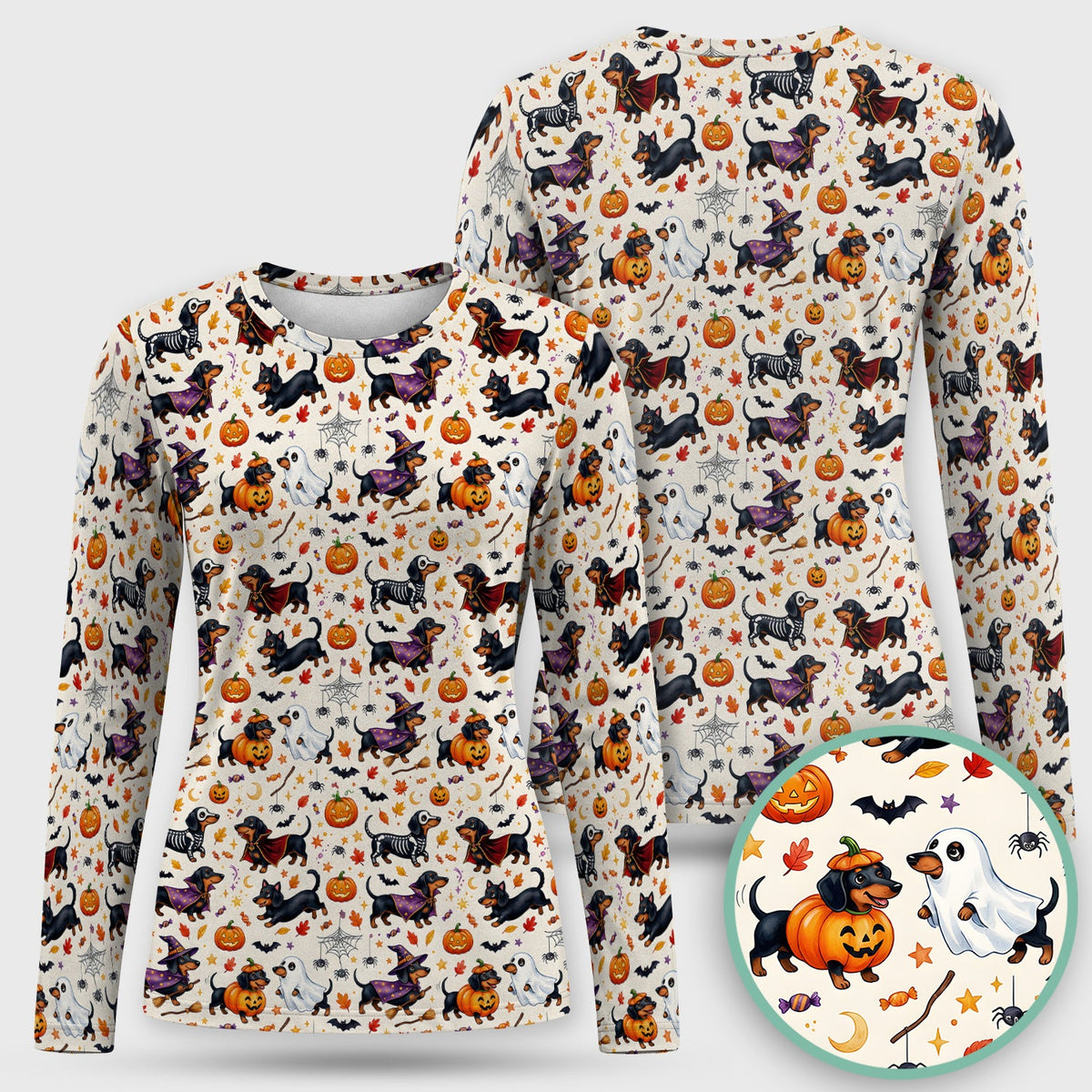Dachshund Costume Underscrub Top - Halloween Gift For Nurse